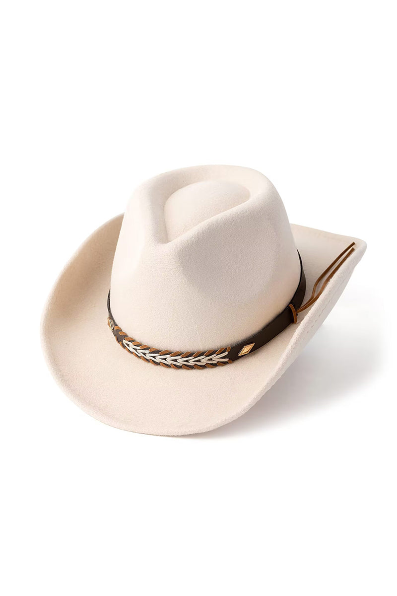 Western Style Braided Band Cowboy Hat