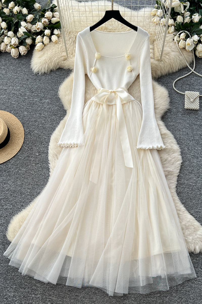 Elegant Sleeveless Bow Detail Casual Dress
