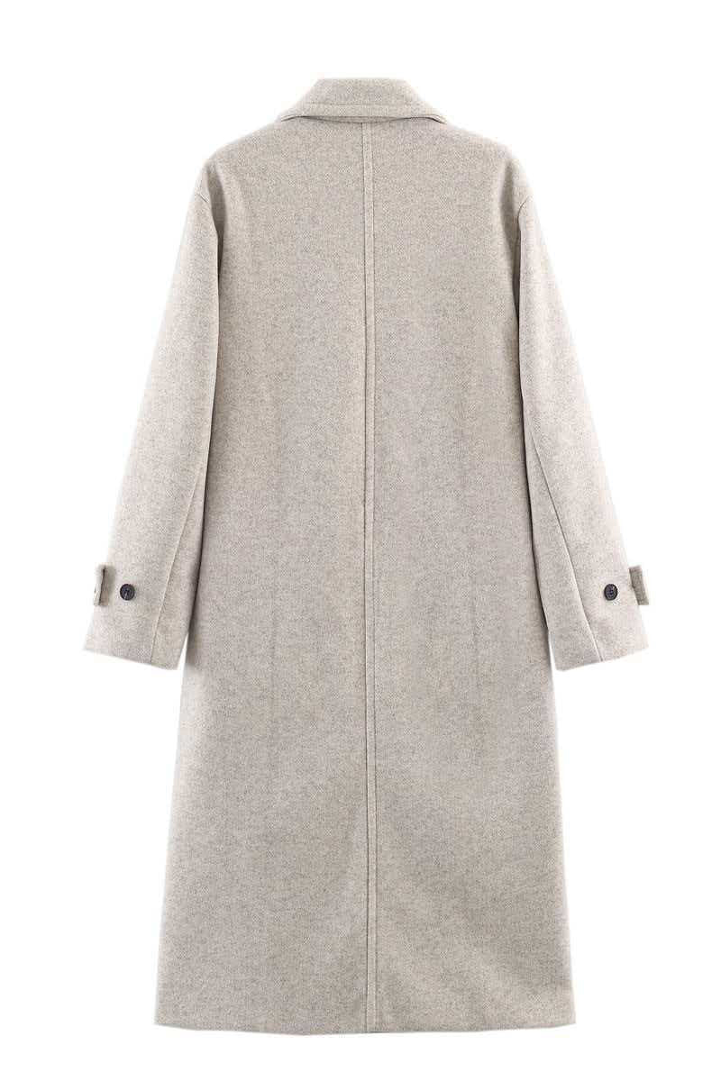 Elegant Double-Breasted Long Coat