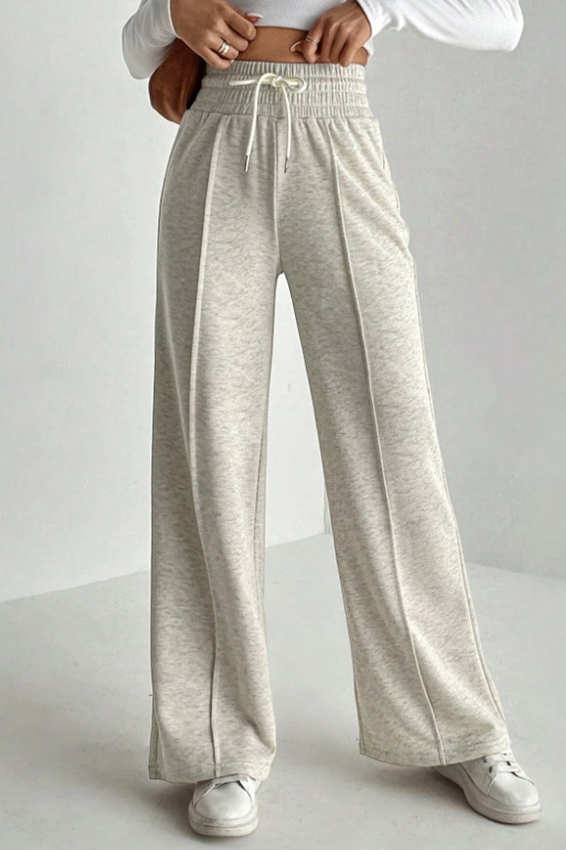 High-Waisted Wide-Leg Casual Pants