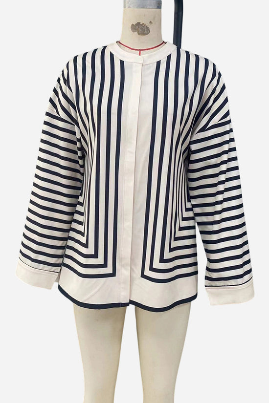 Striped V-Neck Blouse