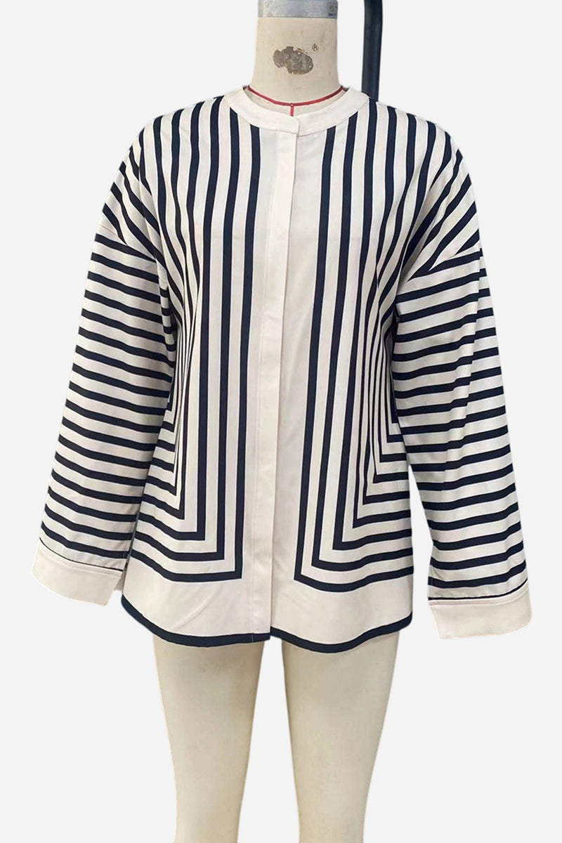 Striped V-Neck Blouse