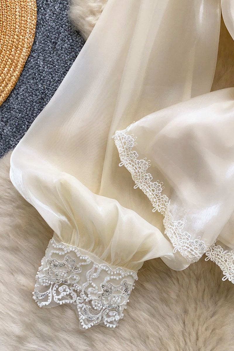 Elegant Lace Long Sleeve Blouse