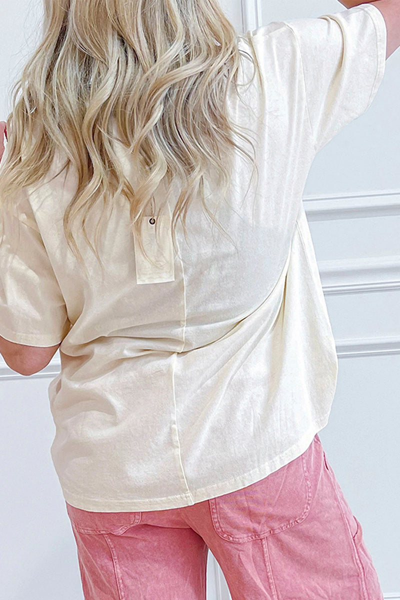 Star Print Stud Detail Top