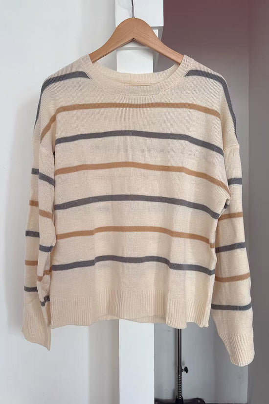 Casual Striped Knit Sweater