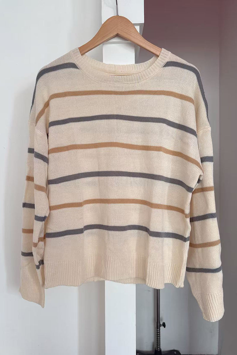 Casual Striped Knit Sweater