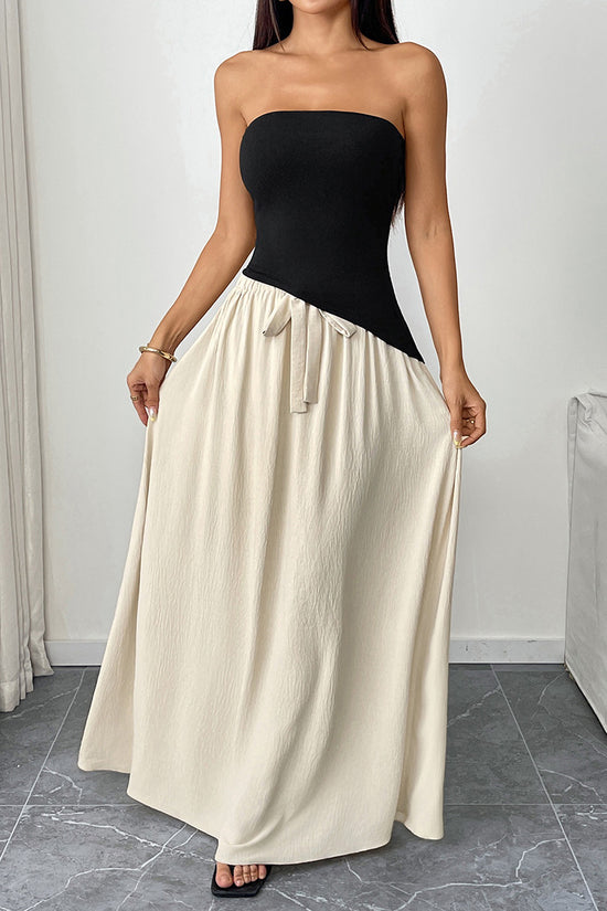 Strapless Asymmetrical Top and Skirt Set