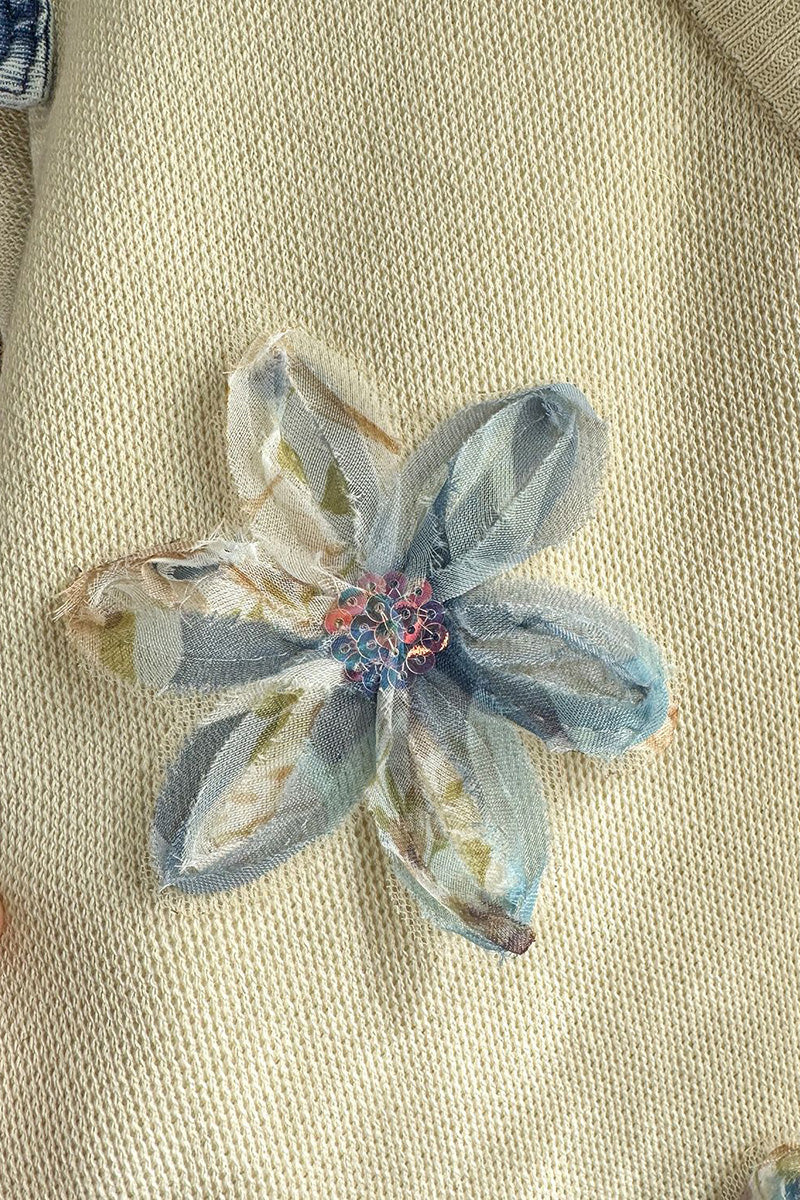 Floral Embellished Patchwork Casual Dress