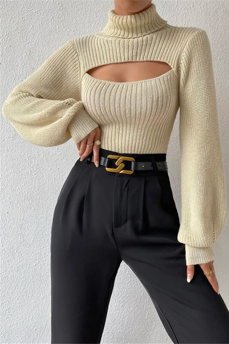 Cutout Mockneck Sweater