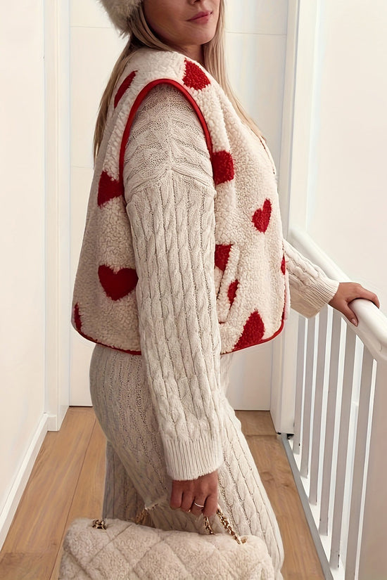 Heart Pattern Sleeveless Vest