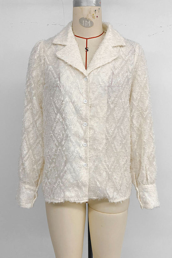 Textured Button-Up Blouse