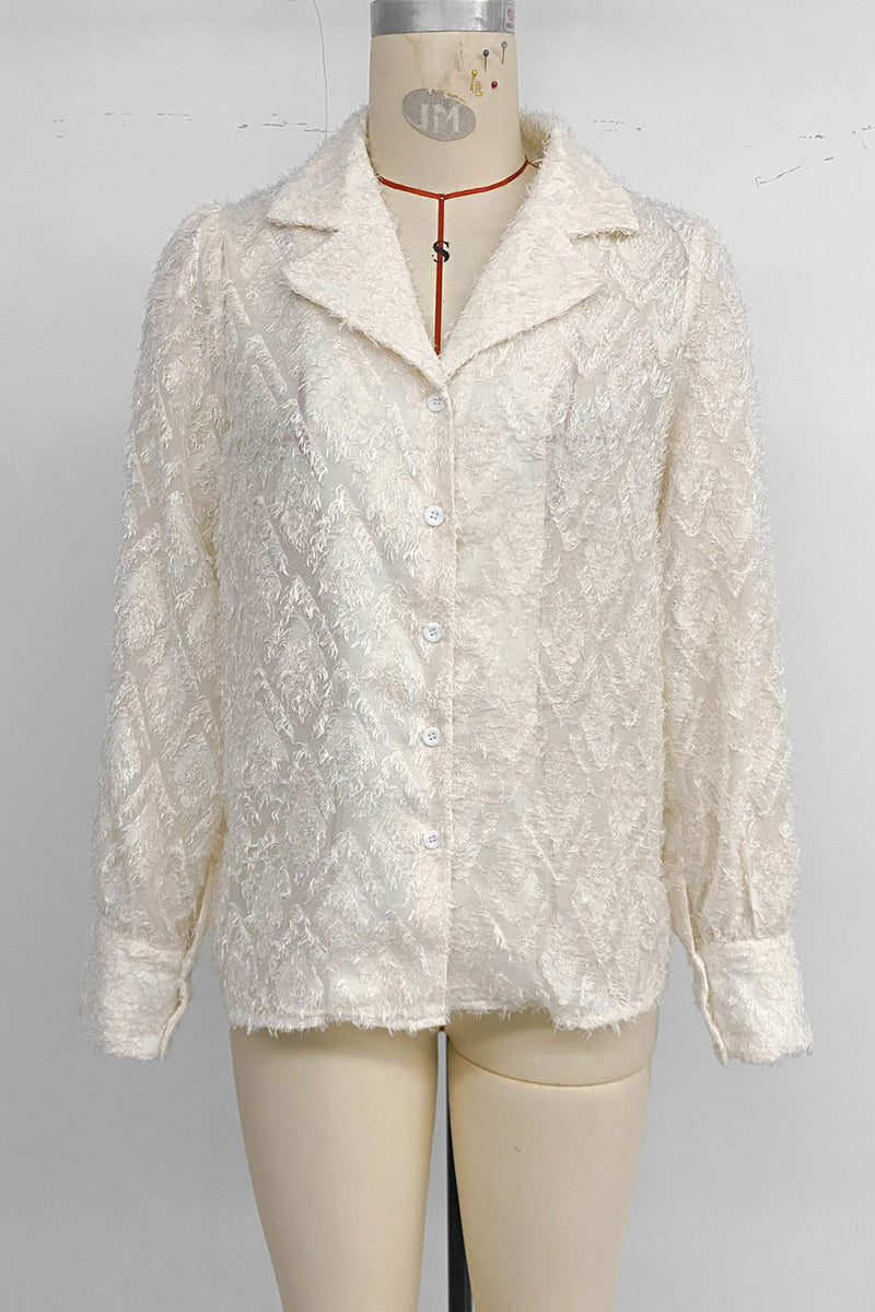 Textured Button-Up Blouse