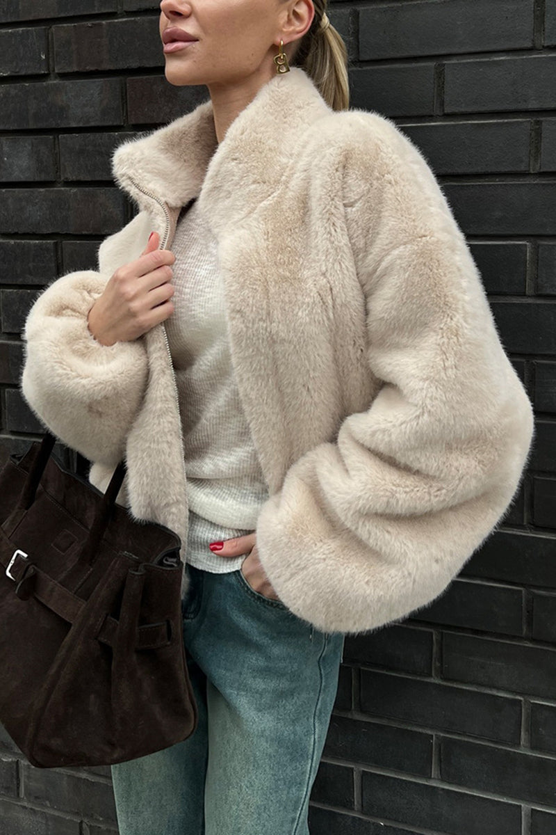 Chic Mock Neck Zip-Up Jacket