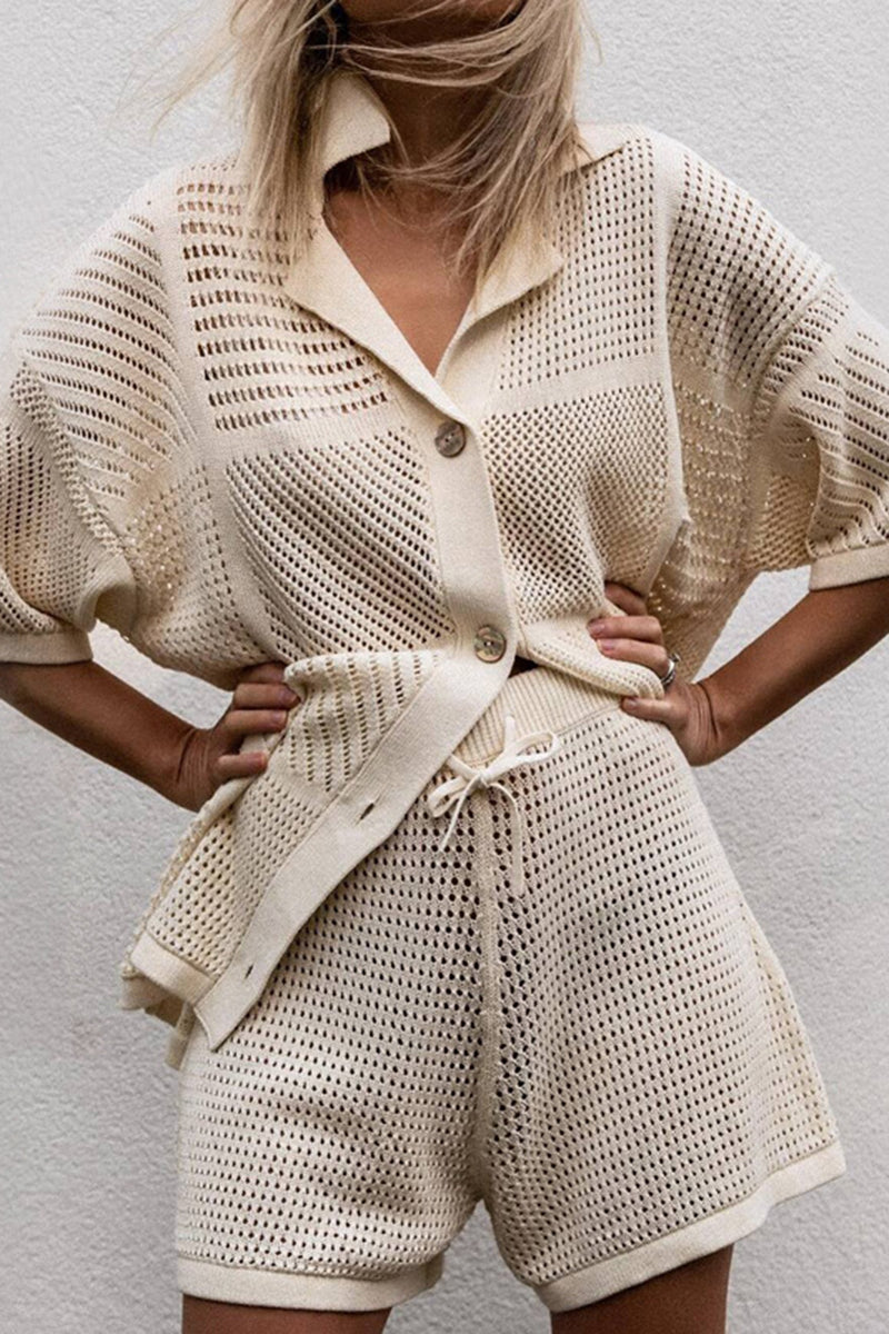 Chic Knit Two-Piece Shorts Set