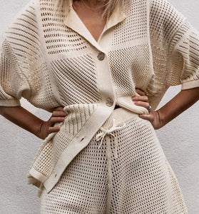 Chic Knit Two-Piece Shorts Set