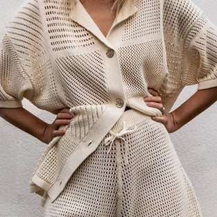 Chic Knit Two-Piece Shorts Set