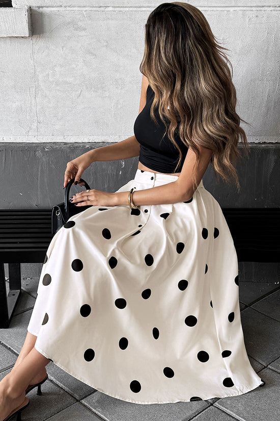 Polka Dot Midi Skirt