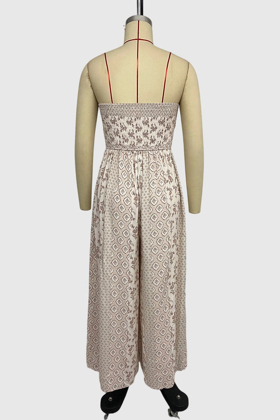 Strapless Boho Wide-Leg Jumpsuit