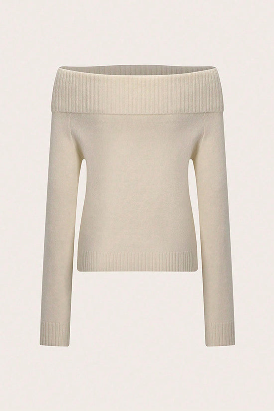 Off-Shoulder Ribbed Sweater
