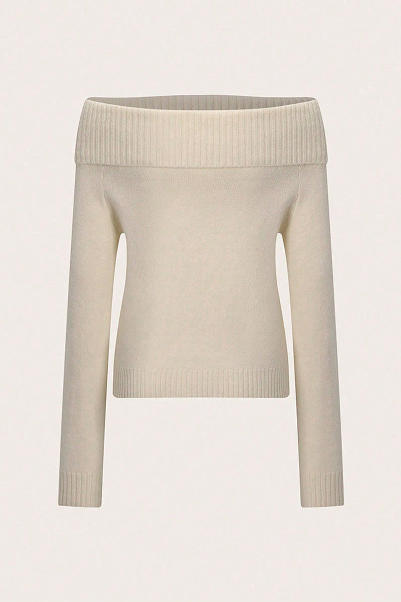 Off-Shoulder Ribbed Sweater