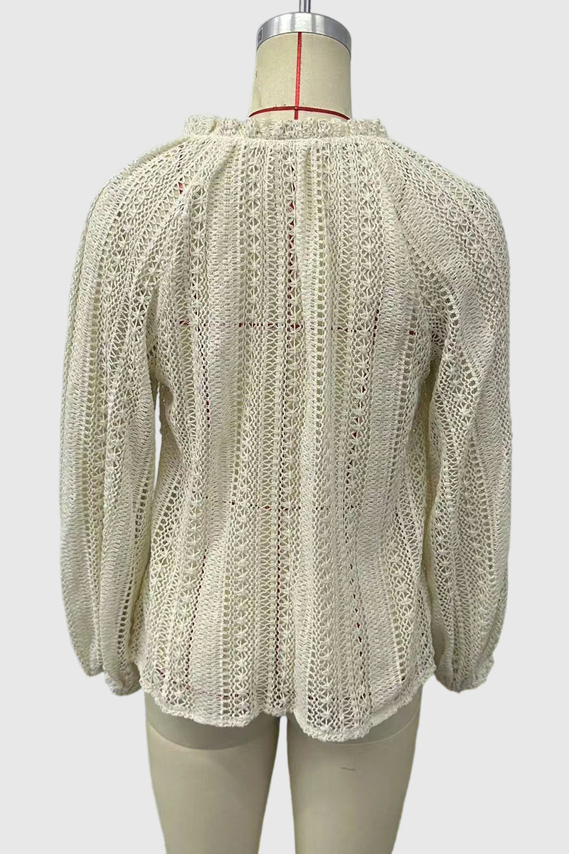 Textured Button-Up Blouse