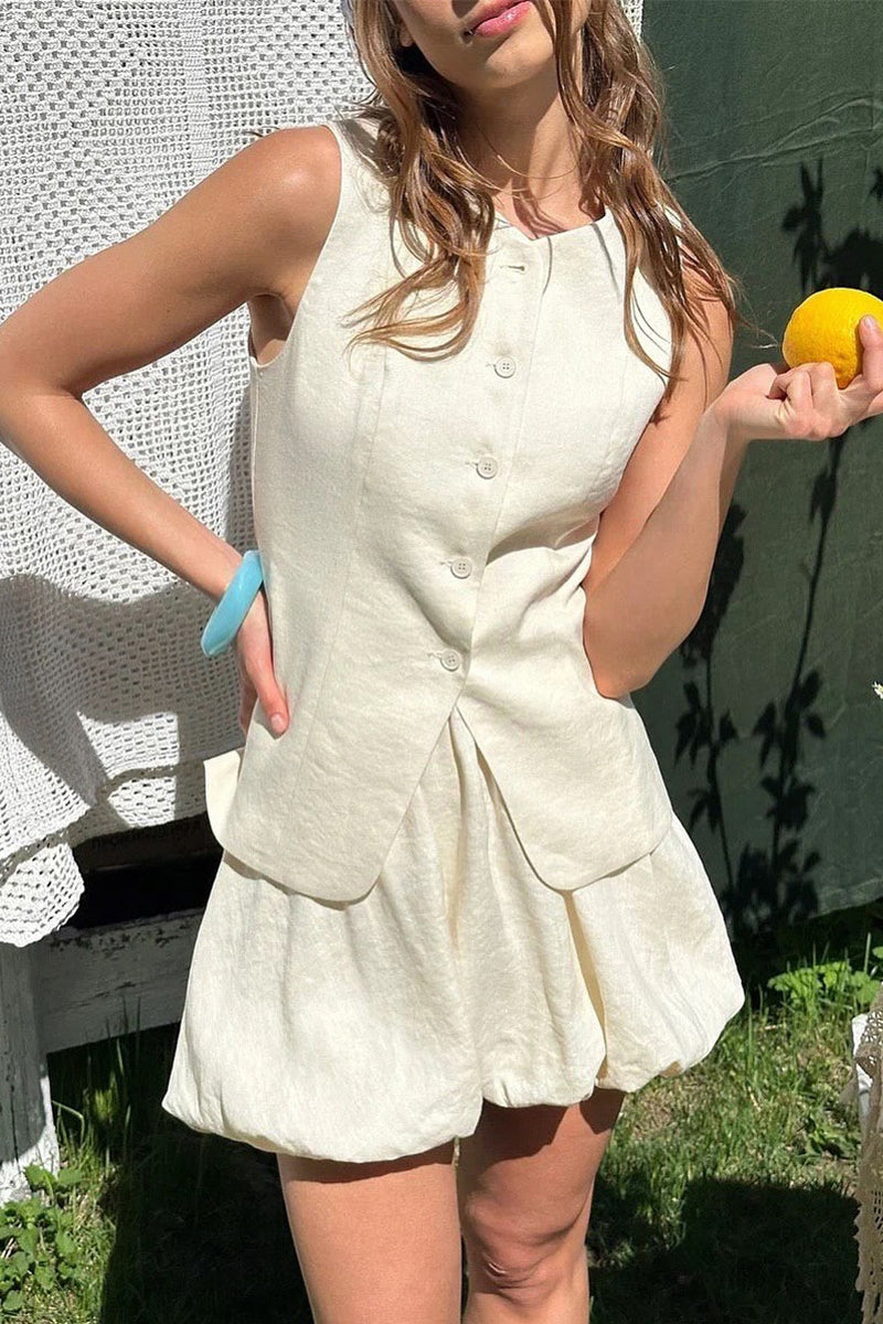 Elegant Sleeveless Skirt Set