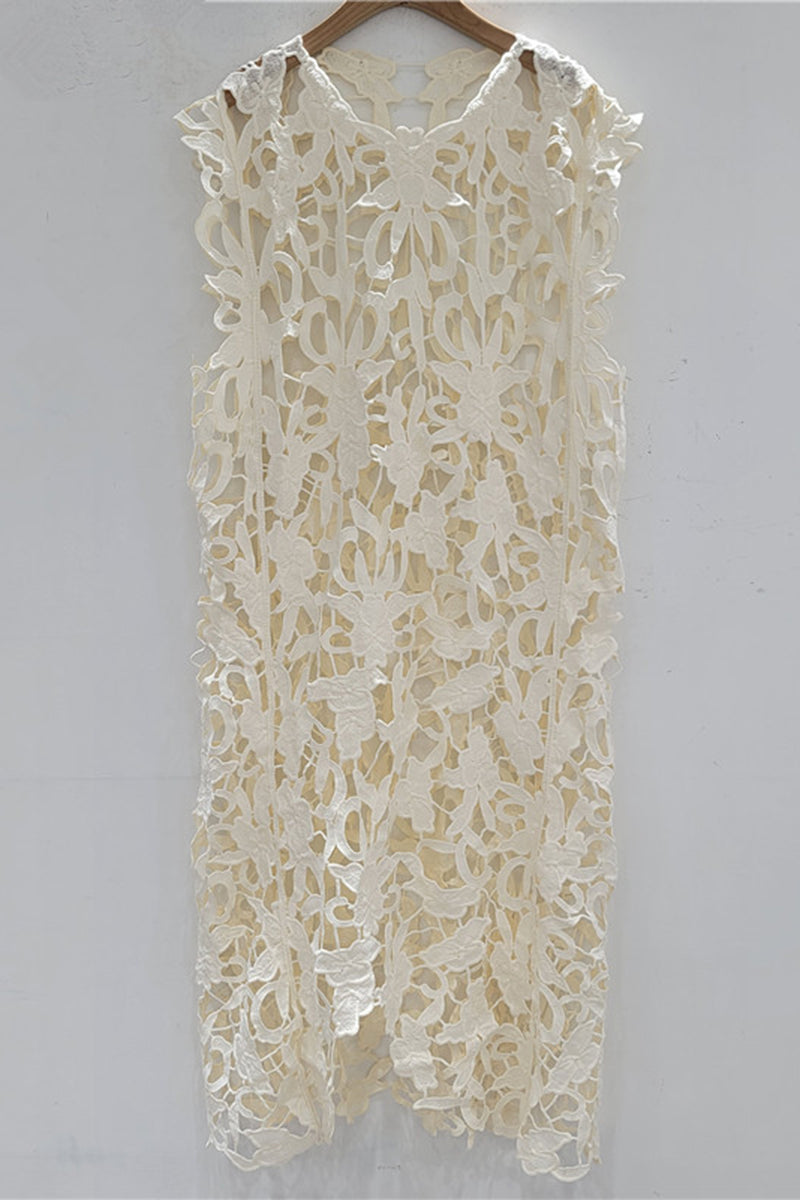 Floral Lace Sleeveless Casual Dress