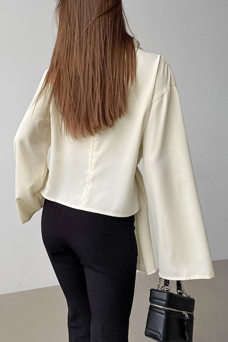 Elegant Wrap Long Sleeve Blouse