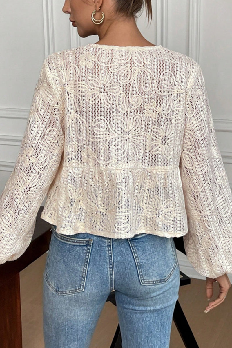 Crochet Tie Front Crop Top