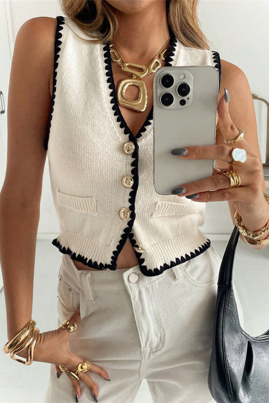 Chic Button-Up Sweater Vest