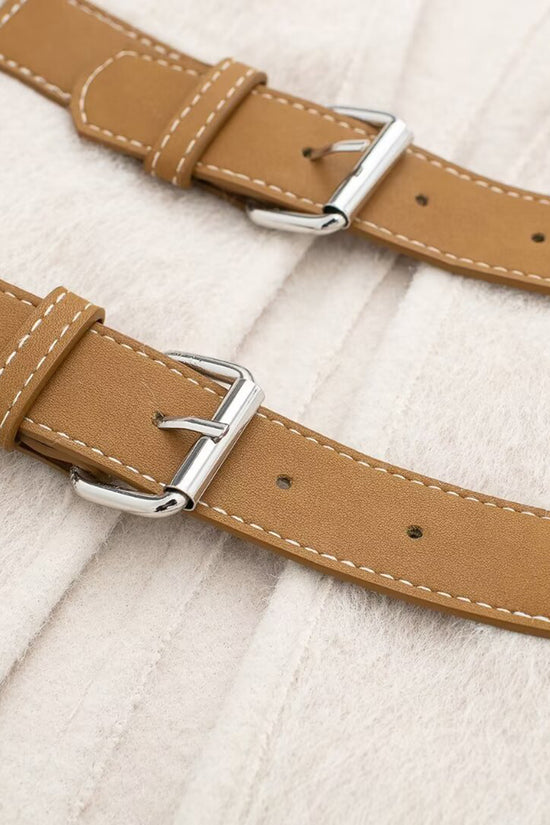 Double Buckle Detail Blazer Jacket