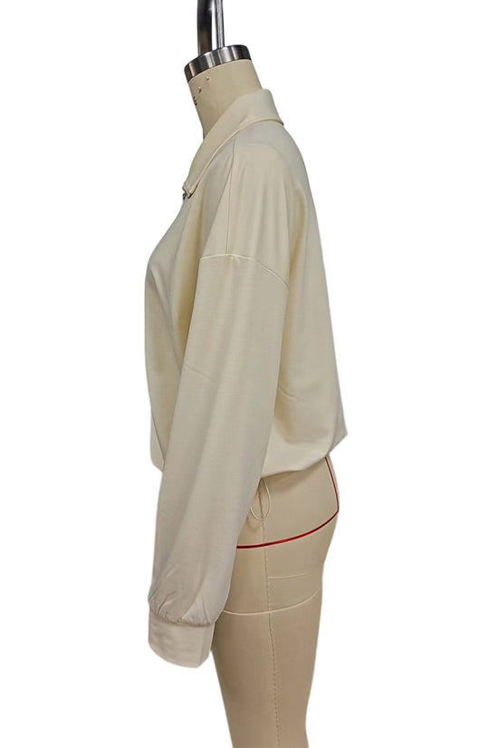 High Collar Zip-Up Sweatshirt