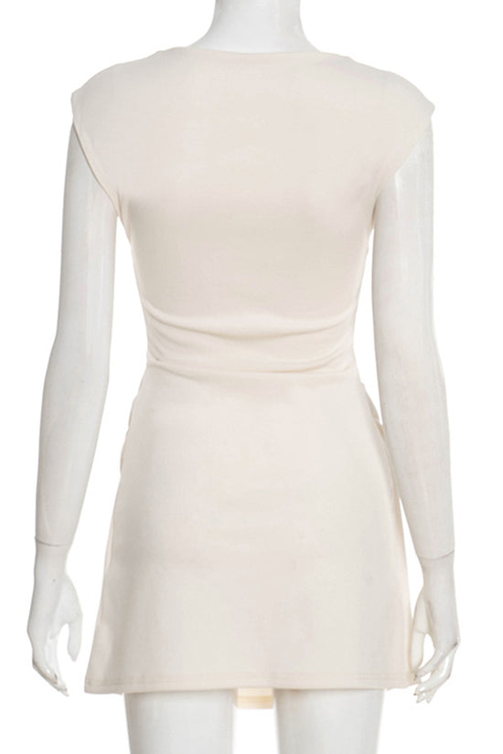 Draped Sleeveless Casual Dress