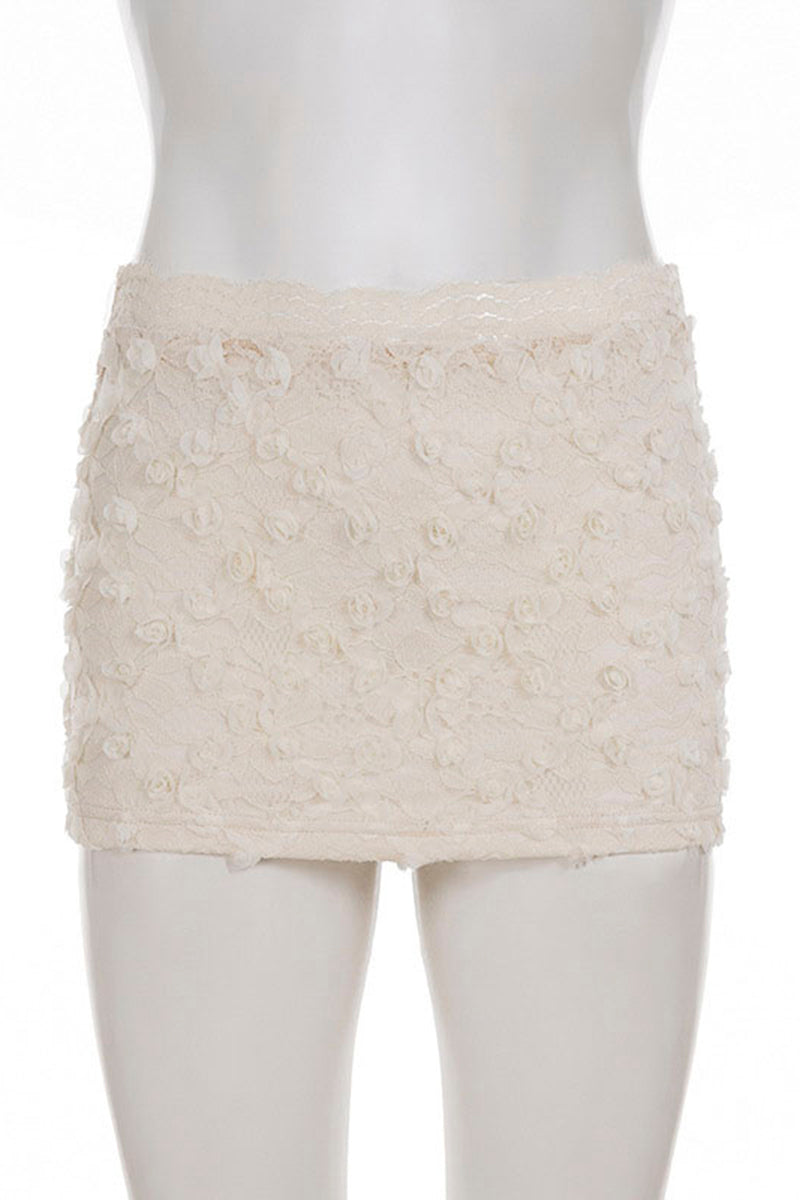 Floral Lace Mini Skirt
