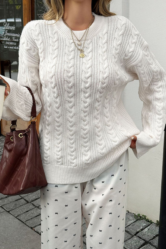 Cable Knit Long Sleeve Sweater