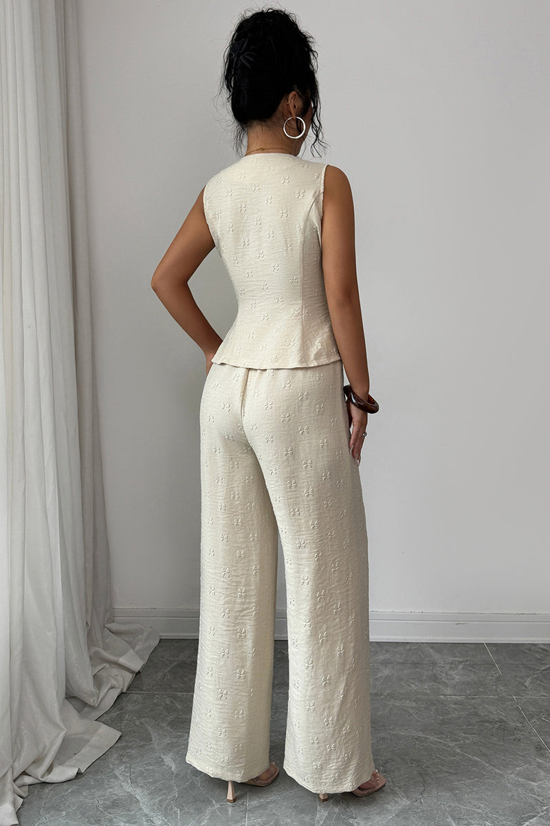Elegant Sleeveless Two-Piece Pants Set