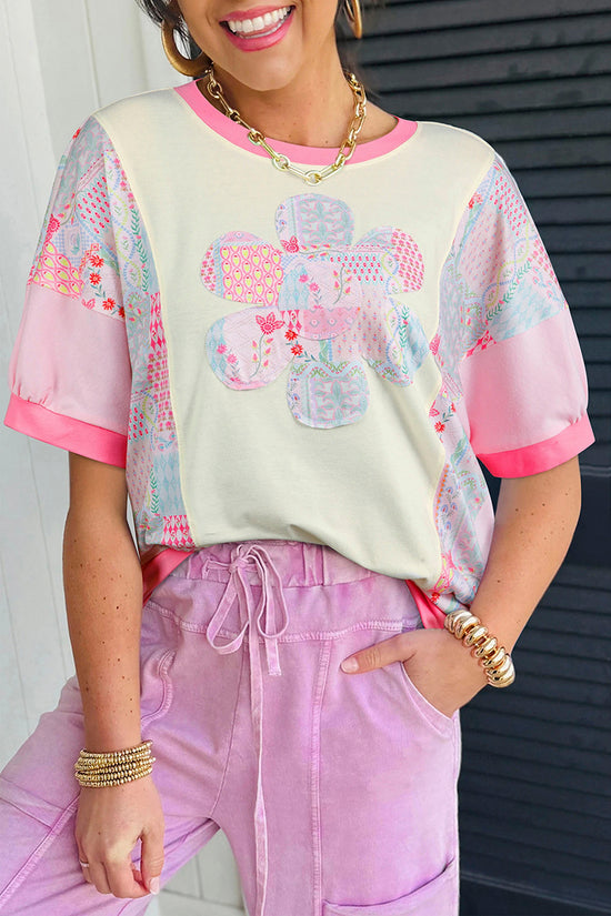 Floral Patchwork Relaxed Top