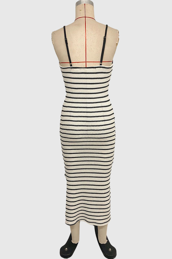 Striped Sleeveless Midi Dress