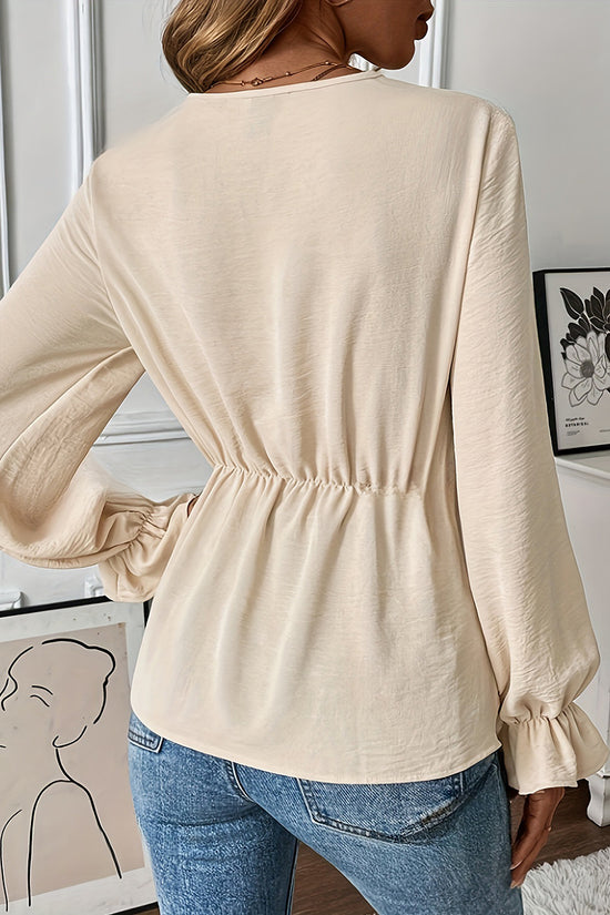 Elegant Wrap Tie Blouse