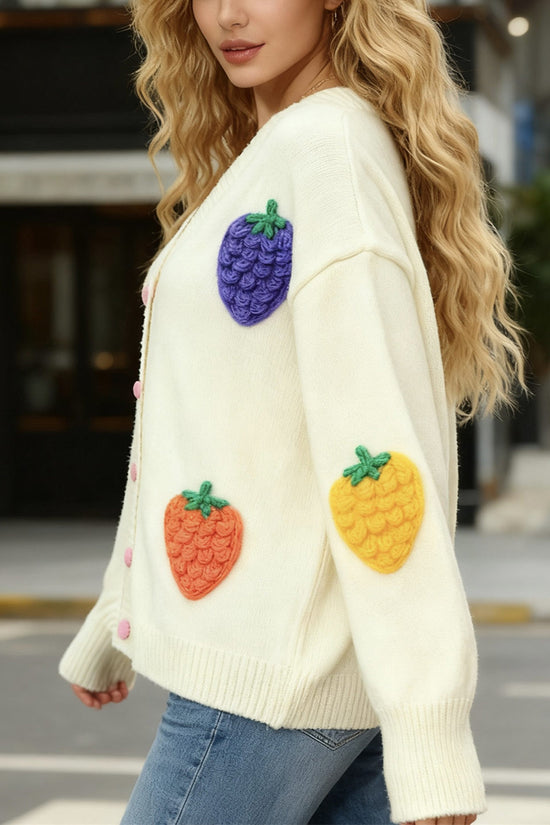Fruit Patch Button-Up Cardigan