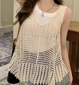 Sleeveless Crochet Tank Top