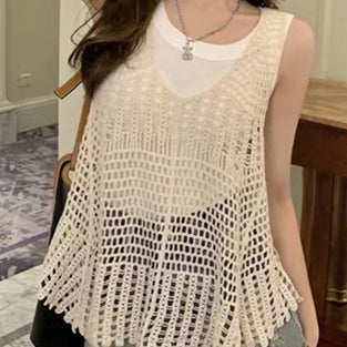 Sleeveless Crochet Tank Top