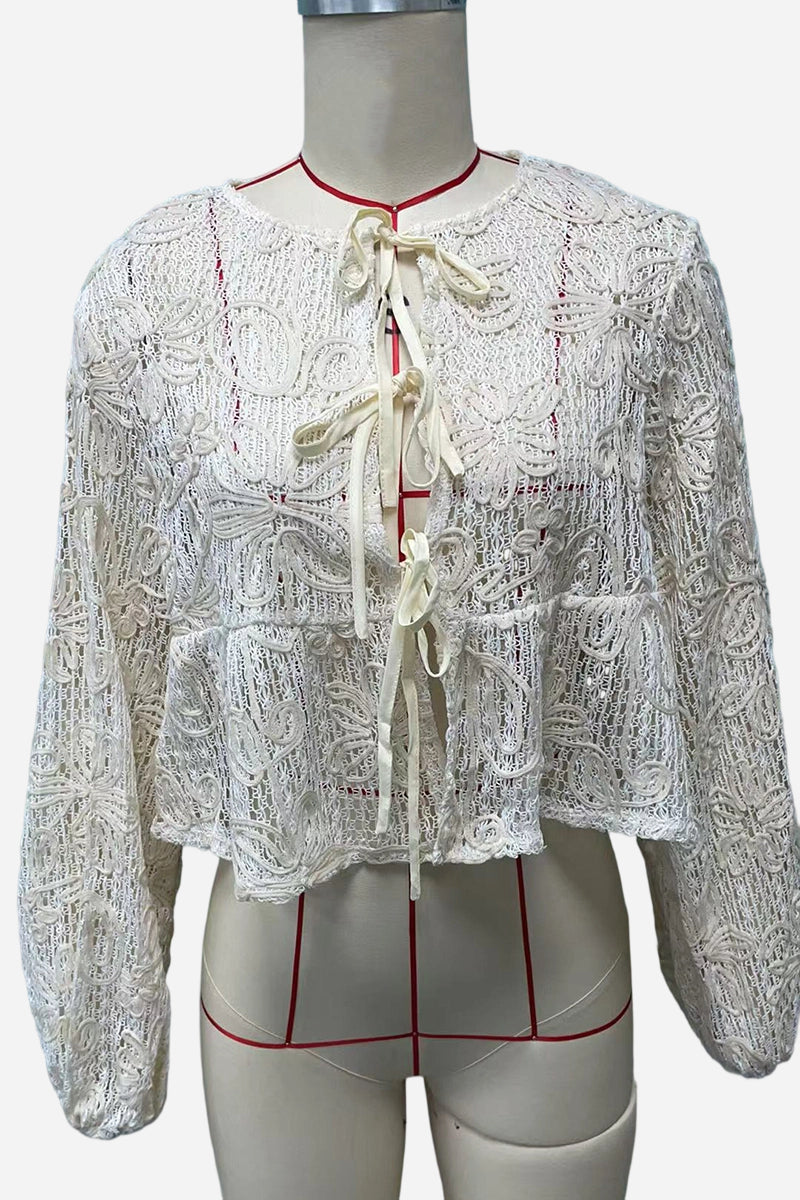 Crochet Tie Front Crop Top