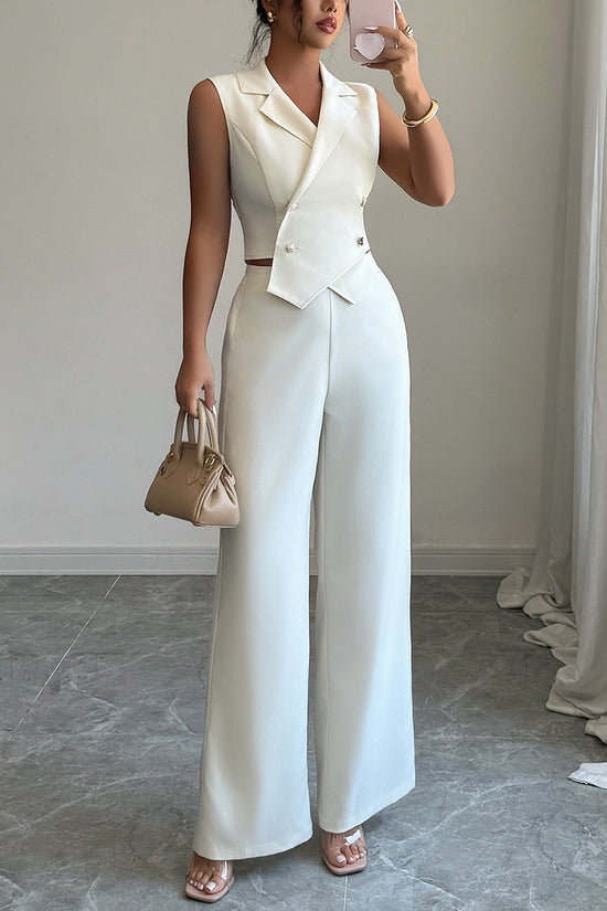 Chic Sleeveless Vest and Pants Set