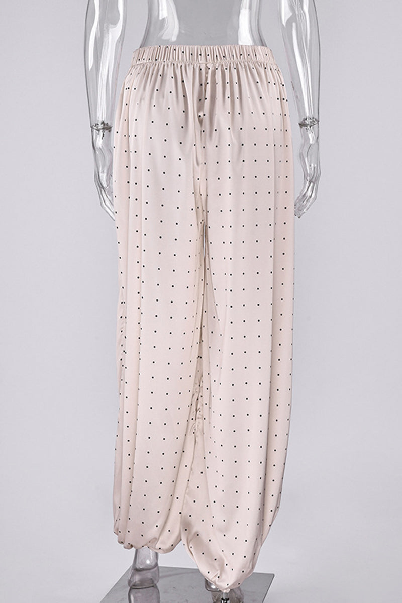 Polka Dot Casual Wide-Leg Pants