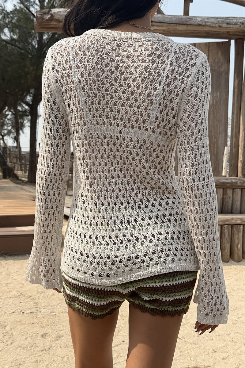 Button-Up Crochet Beach Cover-Up