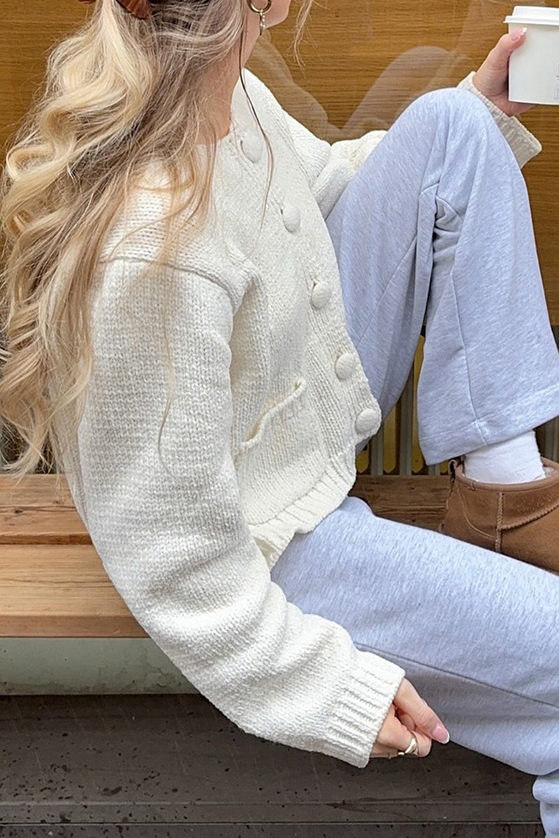 Buttoned Cardigan with Pockets
