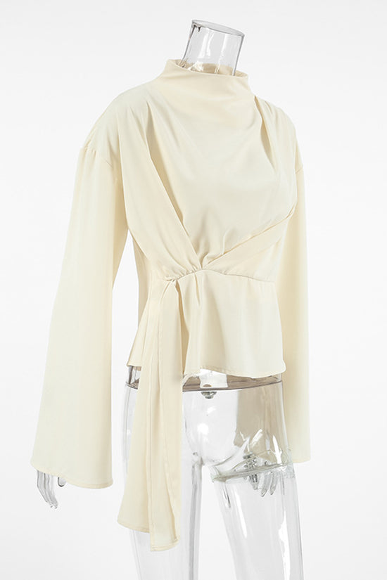 Elegant Wrap Long Sleeve Blouse
