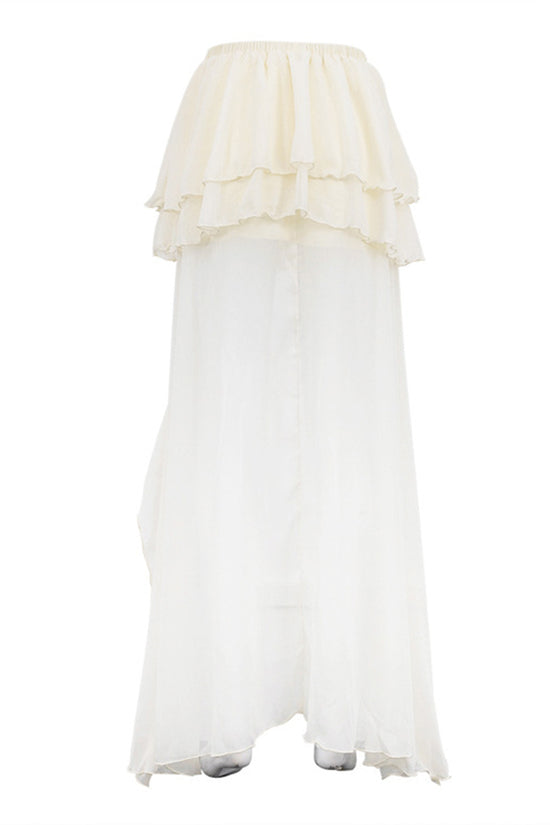 Layered Ruffle High-Low Skirt