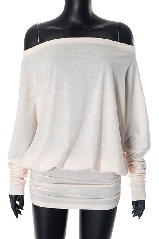 Off-Shoulder Ruched Casual Dress